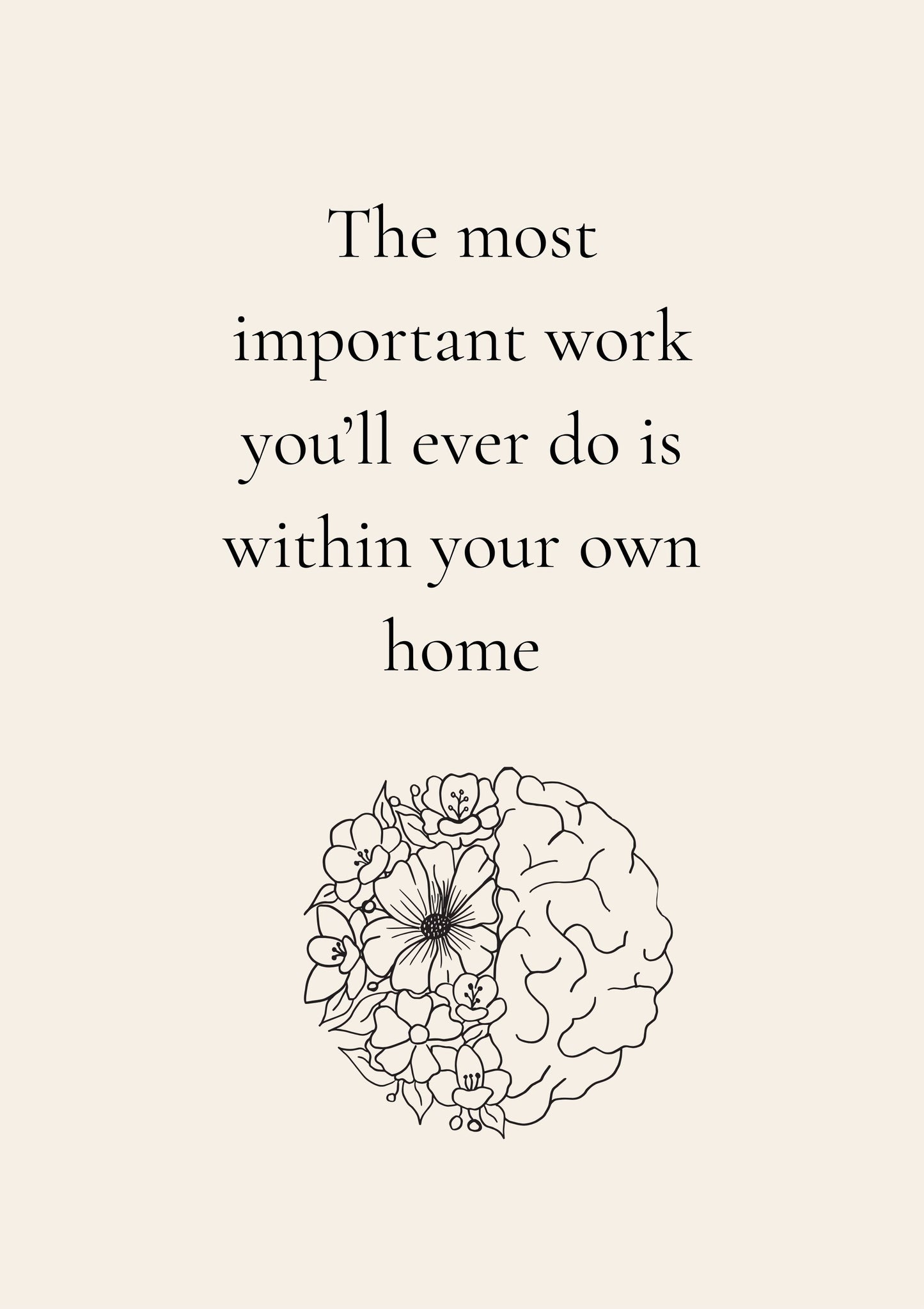The Most Important Work Is Within Your Own Home – Inspirational Christian Printable, Minimalist Wall Art Digital Download