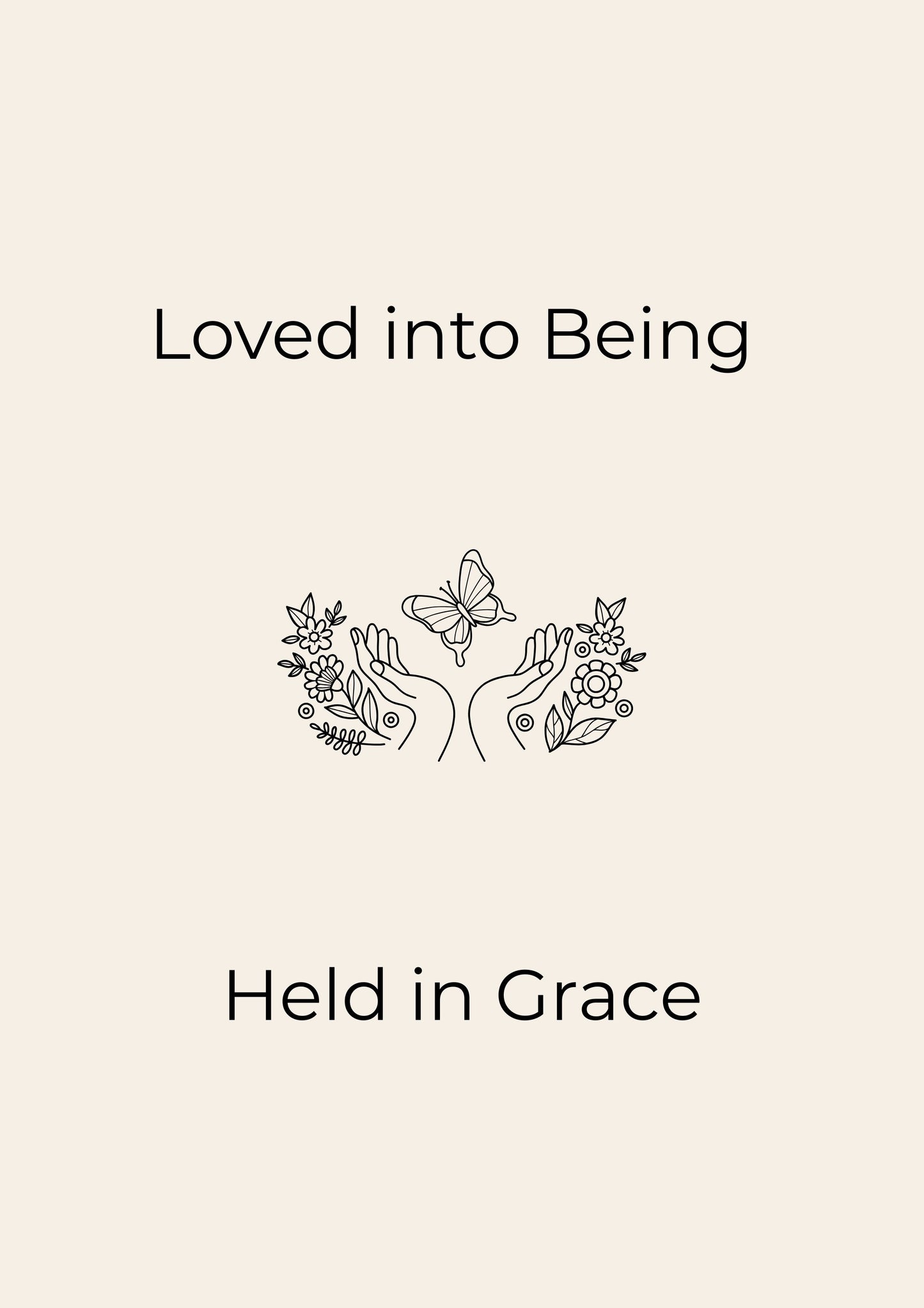 Loved into Being | Held in Grace – Minimalist Christian Nursery Wall Art (Digital Download)